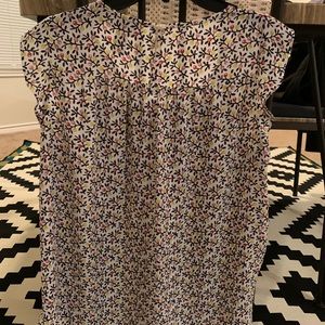 Loft Blouse with berries and leaves pattern